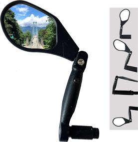 img 4 attached to Hafny New Handlebar Bike Mirror: HD Blast-Resistant Glass 🚲 Lens, Reflective Reflector - Silver Glass, Bar End Fitting (Left Side)