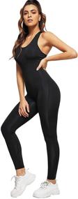 img 2 attached to SweatyRocks Spaghetti Bodycon Jumpsuits Playsuit Women's Clothing