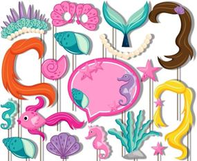 img 1 attached to 🧜 Get Ready to Dive into Fun with Birthday Galore Mermaids Under The Sea Photo Booth Props Kit - 20 Pack Party Camera Props Fully Assembled!