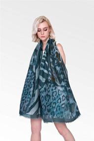 img 1 attached to 🧣 Morning Life Leopard Scarf: Large 70x35 Inches Fashion Animal Print Neck Scarves for Women