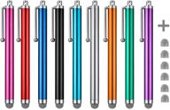 🖊️ ccivv mesh fiber tip stylus pens: universal touch screen stylus for ipad, iphone, kindle, samsung tablet - 6 extra replaceable tips, 9 color options logo