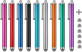 img 4 attached to 🖊️ CCIVV Mesh Fiber Tip Stylus Pens: Universal Touch Screen Stylus for iPad, iPhone, Kindle, Samsung Tablet - 6 Extra Replaceable Tips, 9 Color Options