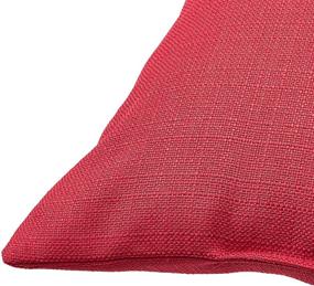 img 2 attached to 🔴 Amazon Basics 2-Pack Linen Style Decorative Throw Pillows - Classic Red, 18" Square: Affordable and Stylish
