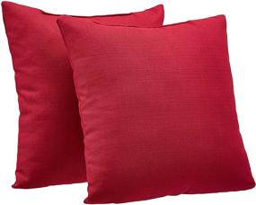 img 4 attached to 🔴 Amazon Basics 2-Pack Льняной стиль Декоративные подушки - Классический красный, 18" квадрат: доступные и стильные