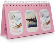 📸 caiul pink mini book album for instax mini 8 8+ 9 70 7s 25 26 50s 90 film, pringo p231, instax share sp-1 sp-2, polaroid pic-300 z2300 film - fits 60 photos logo