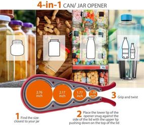 img 1 attached to 🔧 5-in-1 Jar Opener Bottle Opener Multipurpose Gripper Kit with Silicone Handle - Ideal for Weak Hands, Arthritis Patients, Elderly, and Children