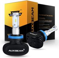 💡 auxbeam светодиодные лампы для головного света h11, серия nf-s1 8000lm на комплект 6500k h11/h9/h8 светодиодные лампы без вентилятора & бесшумный дизайн, замена галогенной лампы (набор из 2) логотип