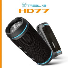 img 3 attached to TREBLAB HD77 - The Ultimate Ultra Premium Bluetooth Speaker: 360° HD Surround Sound, Dual Pairing, 25W Stereo, Strong Bass, 20H Battery, IPX6 Waterproof, Sports Outdoor, Portable Blue Tooth