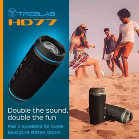 img 1 attached to TREBLAB HD77 - The Ultimate Ultra Premium Bluetooth Speaker: 360° HD Surround Sound, Dual Pairing, 25W Stereo, Strong Bass, 20H Battery, IPX6 Waterproof, Sports Outdoor, Portable Blue Tooth