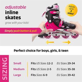 img 3 attached to 🌸 New Bounce Pink Adjustable Inline Skates for Kids – 4 Wheel Blades Roller Skates for Girls, Teens, and Young Adults – Perfect Outdoor Rollerskates for Beginners & Advanced