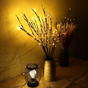 img 3 attached to YXYQR Electric Lighted Twig Tree Branches: 4pcs | Warm White 80leds Lights | Timer Remote Control | USB Powered | Christmas Flowers Vase Filler Accessory for Home Living Room Mantle Decor