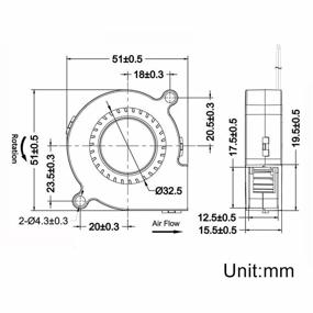 img 3 attached to 🔥 WINSINN 24V 5015 Dual Ball Bearing 50x15mm Blower Fan - High Speed Turbo Brushless (Pack of 4Pcs)