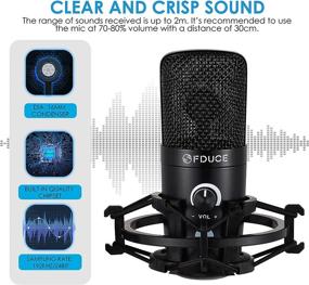 img 2 attached to 🎙️ FDUCE USB Streaming Microphone Kit: Professional 192Khz/24bit Studio Mic with Arm Stand for Singing, Gaming, Podcasts, and Online-Teaching