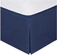 🛏️ жесткая складчатая щетчатая микрофиброзная юбка для кровати с мягким верхом ткани, 14" отступ - новая коллекция для дома (одноместная, темно-синяя) логотип