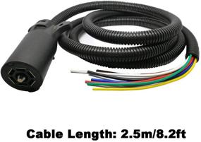 img 3 attached to 🚍 8.2ft RV Style Blade Trailer Wiring Extension Cable - NEW SUN 7 Way Plug Trailer Inline Cord