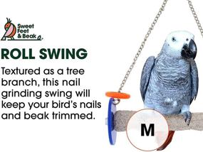 img 1 attached to 🦜 Optimized Sweet Feet and Beak Roll Swing and Perch Bird Toys - Maintain Healthy Nails and Beak - Handcrafted Pet Supplies - Safe, Non-Toxic Bird Cage Accessories - Parrot Toys