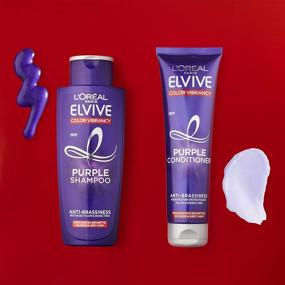 img 3 attached to 💜 L'Oreal Paris Elvive Color Vibrancy Anti-Brassiness Purple Shampoo for Color Treated Hair - Neutralizes Yellow & Orange Tones - Highlights Brunette, Blonde & Grey Hair - 6.7 Fl. Oz