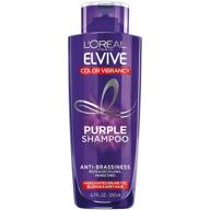 💜 l'oreal paris elvive color vibrancy anti-brassiness purple shampoo for color treated hair - neutralizes yellow & orange tones - highlights brunette, blonde & grey hair - 6.7 fl. oz logo