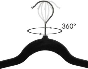 img 2 attached to 🧥 Premium 60-Pack NesTidy Kids Velvet Hangers – Non-Slip & Space-Saving Flocked Hangers with Black Hook for Coats, Sweaters, Jackets, Pants & Dress Clothes