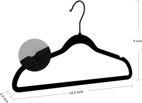 img 3 attached to 🧥 Premium 60-Pack NesTidy Kids Velvet Hangers – Non-Slip & Space-Saving Flocked Hangers with Black Hook for Coats, Sweaters, Jackets, Pants & Dress Clothes