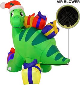 img 1 attached to 🦕 Enchanting 6 FT Long Inflatable Brachiosaurus: A Christmas Party Essential with Built-in LED Lights for Captivating Indoor, Outdoor, Yard, Garden, and Lawn Winter Decorations