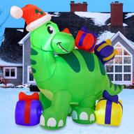 🦕 enchanting 6 ft long inflatable brachiosaurus: a christmas party essential with built-in led lights for captivating indoor, outdoor, yard, garden, and lawn winter decorations logo