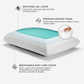 img 1 attached to 🌬️ Sealy Essentials Memory Foam Gel Cooling Pillow - Stay Cool and Comfy with Pack of 1, White