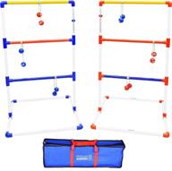 enhanced gosports premium ladder toss outdoor game set: includes 6 bolo balls, convenient travel carrying case, and score trackers - available in standard and giant sizes logo