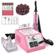 🔝 top-rated electric nail drill machine: 20000 rpm, 11 drill bits, 56 sanding bands - perfect for salon and home use (pink) logo