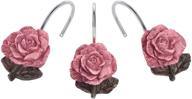🌹 agptek 12 pcs decorative vintage resin rose shower curtain hooks - anti rust hooks for bathroom, baby room, bedroom, living room logo