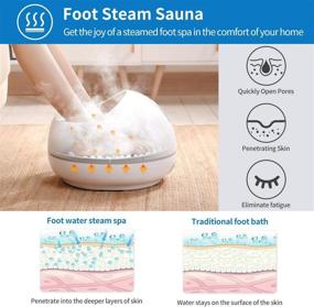 img 3 attached to 👣 RENPHO Steam Foot Spa Bath Massager: Fast Heating, No-Water Pouring, 4 Pedicure Rollers, Safer and More Effective Than Traditional Foot Tubs. Perfect Father's Day Gift.