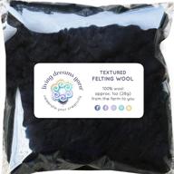 🧵 obsidian corriedale fiber with textured felting wool and curly locks: perfect for needle felting, spinning, doll hair, and waldorf crafts logo