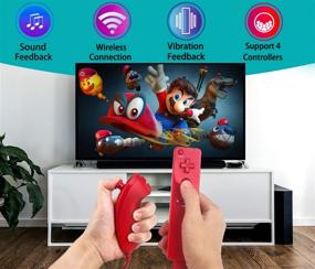 img 3 attached to PGYFDAL 2 Pack Wii/Wii U Remote Controller and Nunchuck Joystick - Holiday Gamepad Bundle (Red and Blue)