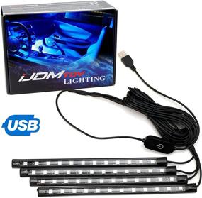 img 4 attached to Enhance Your Car's Interiors with iJDMTOY 4pc 9-Inch 48-SMD LED Ambient Styling Lighting Kit – Ultra Blue