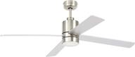 rivet modern cylindrical base ceiling fan with remote control and led light - 52"w x 14"h, brushed nickel - amazon brand логотип