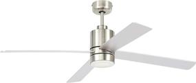 img 4 attached to Rivet Modern Cylindrical Base Ceiling Fan with Remote Control and LED Light - 52"W x 14"H, Brushed Nickel - Amazon Brand