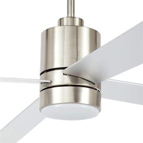 img 2 attached to Rivet Modern Cylindrical Base Ceiling Fan with Remote Control and LED Light - 52"W x 14"H, Brushed Nickel - Amazon Brand