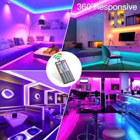 img 2 attached to 🎨 Transform Your Space with 52.5ft RGB LED Strip Light Kits: Dimmable Color Changing Tape with Remote & Premium 5050 LEDs for Bedroom, Kitchen, Bar & Cabinet - UL Listed Power Supply Included