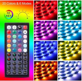 img 1 attached to 🎨 Transform Your Space with 52.5ft RGB LED Strip Light Kits: Dimmable Color Changing Tape with Remote & Premium 5050 LEDs for Bedroom, Kitchen, Bar & Cabinet - UL Listed Power Supply Included