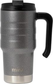 img 4 attached to 🍵 MIRA 20 Oz Stainless Steel Insulated Travel Car Mug - Spill-Proof Twist-On Flip Lid & Easy-to-Hold Handle - Double Wall Vacuum Insulated Coffee & Tea Mug Retains Heat or Cold - Metallic Gray for Enhanced SEO