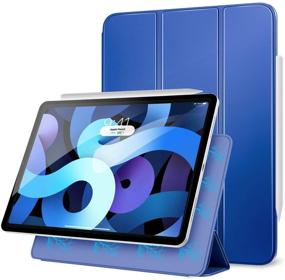 img 4 attached to 📱 MoKo Magnetic Case for iPad Air 4th Gen 10.9 Inch - Slim Lightweight Smart Cover with Auto Wake/Sleep, Navy Blue