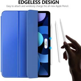 img 2 attached to 📱 MoKo Magnetic Case for iPad Air 4th Gen 10.9 Inch - Slim Lightweight Smart Cover with Auto Wake/Sleep, Navy Blue