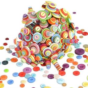 img 1 attached to 🎨 Assorted Painting Children's Buttons - 1000 to 1200 PCS