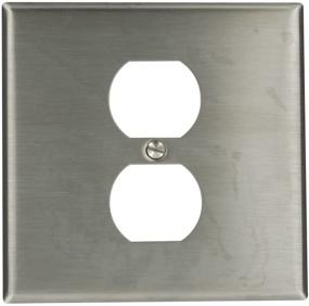 img 3 attached to Leviton 84039-40 Stainless Steel 2-Gang Wallplate with Centered Opening for 1-Duplex, Type 302 Stainless Steel