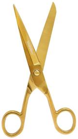 img 4 attached to 🔪 MultiBey 7" Copper Gold Stainless Steel Scissors - Heavy Duty Multipurpose Shears for Fabric, Leather, Arts, and Crafts