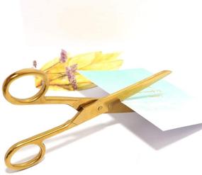 img 1 attached to 🔪 MultiBey 7" Copper Gold Stainless Steel Scissors - Heavy Duty Multipurpose Shears for Fabric, Leather, Arts, and Crafts