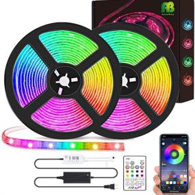 img 4 attached to 🎶 65ft LED Strip Lights Kit with Bluetooth App Control, RGB Color Changing Rope Lights that Sync to Music, Includes IR Remote - Perfect Home, TV, Party, Bedroom, and Decoration Lights