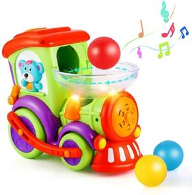 img 4 attached to 🚂 Lukat Toddler Educational Train Toy with 3 Popper Ball, Music, and Light - Preschool Learning and Developmental Toys for 1-3 Year Olds