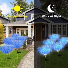 img 2 attached to 🌼 Enhance Your Outdoor Space with 2 Pack Solar Garden Lights - Beautiful Solar Flowers, IP65 Waterproof and Decorative Garden Decor-Blue
