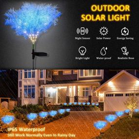 img 3 attached to 🌼 Enhance Your Outdoor Space with 2 Pack Solar Garden Lights - Beautiful Solar Flowers, IP65 Waterproof and Decorative Garden Decor-Blue
